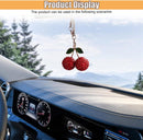 Bling Cherry Car Rear View Mirror Charm, Sparkly Rhinestones Automotive Decoration Pendant, Cute Vehicle Interior Hanging Ornament, Lucky Present for Women, Girl (Red)