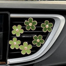 Green Flower Car Decor,6pcs Green Daisy Air Vent Clips Car Air Fresheners,2 Sizes Sage and Olive Green Flowers Dashboard Decorations Accessories for Women,Girly Refillable Diffuser