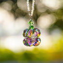 Crystal Four Leaf Clover Car Rear View Mirror Pendant Hanging Ornament for Car Accessories, Backpack, or Bag Decor