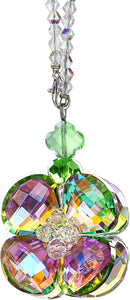 Crystal Four Leaf Clover Car Rear View Mirror Pendant Hanging Ornament for Car Accessories, Backpack, or Bag Decor