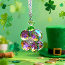 Crystal Four Leaf Clover Car Rear View Mirror Pendant Hanging Ornament for Car Accessories, Backpack, or Bag Decor