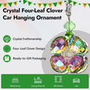 Crystal Four Leaf Clover Car Rear View Mirror Pendant Hanging Ornament for Car Accessories, Backpack, or Bag Decor