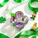 Crystal Four Leaf Clover Car Rear View Mirror Pendant Hanging Ornament for Car Accessories, Backpack, or Bag Decor