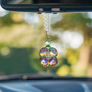Crystal Four Leaf Clover Car Rear View Mirror Pendant Hanging Ornament for Car Accessories, Backpack, or Bag Decor