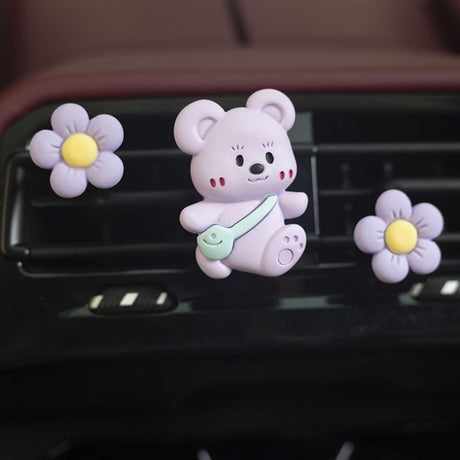 3Pcs Cute Bear Car Air Freshener Vent Clips, Aromatherapy Car Decor for Girls