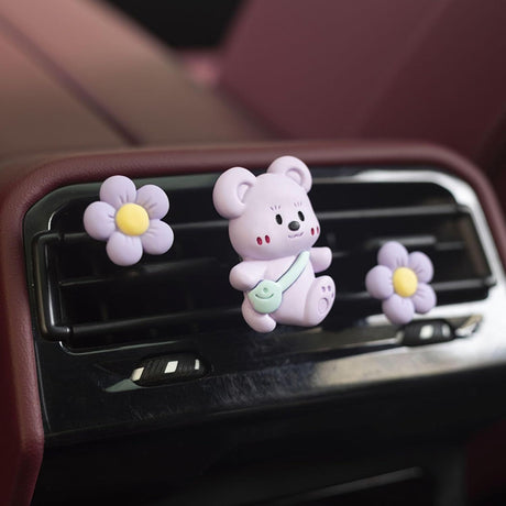 3Pcs Cute Bear Car Air Freshener Vent Clips, Aromatherapy Car Decor for Girls
