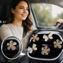 5Pcs Bling Butterfly & Flower Car Air Vent Clips, Rhinestone Car Air Freshener, Luxury Car Interior Decor Accessories for Women