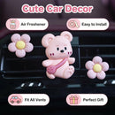 3Pcs Cute Bear Car Air Freshener Vent Clips, Aromatherapy Car Decor for Girls (Pink)
