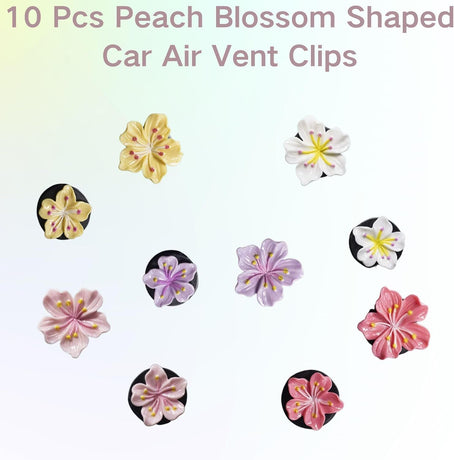10 PCS Flower Car Air Freshener Vent Clips, Cute Pink Car Interior Decor Accessories, Aromatherapy Car Vent Clips for Women, Universal Car Air Outlet Decoration