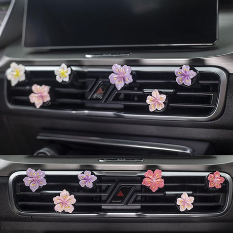 10 PCS Flower Car Air Freshener Vent Clips, Cute Pink Car Interior Decor Accessories, Aromatherapy Car Vent Clips for Women, Universal Car Air Outlet Decoration
