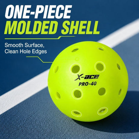 6Pcs X-ACE PRO-40 Outdoor Pickleball Balls, Official 40-Hole Tournament Standard Pickle Balls for Outdoor Hard Court Training & Competition