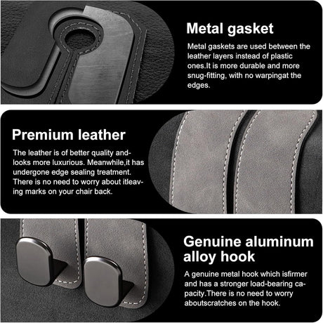 Car Purse Hook Purse Hook for Car Seats Headrest Car Seat Hooks,Heavy Duty Vehicle Organizer for Handbags, Groceries, Purses, Keep Car Tidy (Gray, 4 Pack)