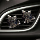 Bling Rhinestone Car Air Vent Clip,Dashboard Outlet Clip,Car Air Freshener Vent Clips,Car Air Conditioning Outlet Clip Decorative,Bling Car Accessories Car Interior Decoration Charm,Cute Car Decor (Cute kitten-BK)