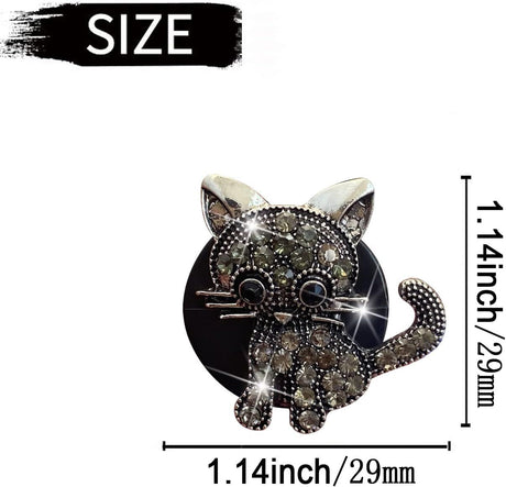 Bling Rhinestone Car Air Vent Clip,Dashboard Outlet Clip,Car Air Freshener Vent Clips,Car Air Conditioning Outlet Clip Decorative,Bling Car Accessories Car Interior Decoration Charm,Cute Car Decor (Cute kitten-BK)