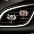 Bling Rhinestone Elephants Head Car Air Vent Clip Dashboard Outlet Clip Air Freshener Vent Clips Decorative Cute Car Decor