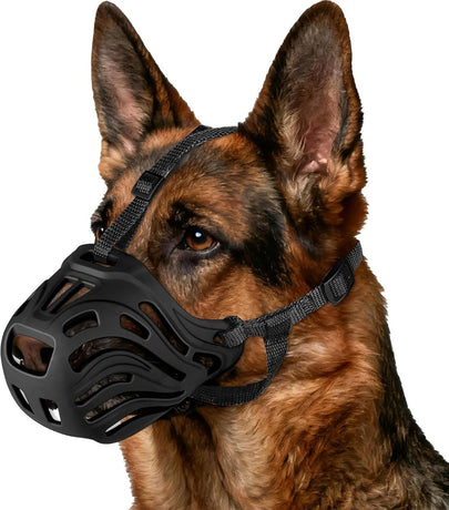 Dog Muzzle, Soft Breathable Dog Muzzles Suitable Dogs, Adjustable Basket Muzzles Prevents Chewing and Biting for Grooming Trimming Training(S)