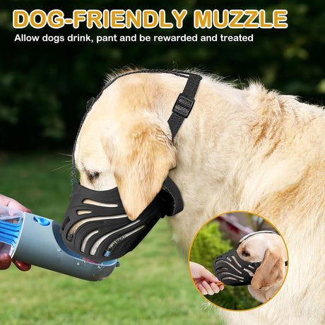 Dog Muzzle, Soft Breathable Dog Muzzles Suitable Dogs, Adjustable Basket Muzzles Prevents Chewing and Biting for Grooming Trimming Training(S)