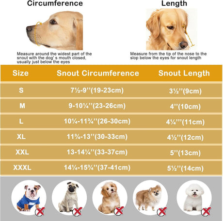 Dog Muzzle, Soft Breathable Dog Muzzles Suitable Dogs, Adjustable Basket Muzzles Prevents Chewing and Biting for Grooming Trimming Training(S)
