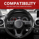 3pcs Universal Carbon Fiber Steering Wheel Cover - Anti-Slip & Segmented Design, Universal 99% Durable Steering Wheel Protector for Men and Women, Car Interior Accessory (Black)