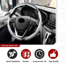 3pcs Universal Carbon Fiber Steering Wheel Cover - Anti-Slip & Segmented Design, Universal 99% Durable Steering Wheel Protector for Men and Women, Car Interior Accessory (White)