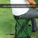 Insulated Cooler Backpack Chair, Folding Stool for Picnic & BBQ Outdoor Camping, Blue