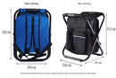 Insulated Cooler Backpack Chair, Folding Stool for Picnic & BBQ Outdoor Camping, Blue