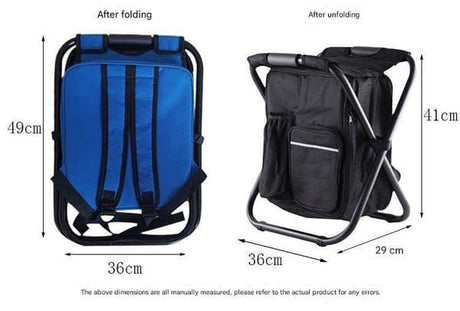 Insulated Cooler Backpack Chair, Folding Stool for Picnic & BBQ Outdoor Camping, Camouflage