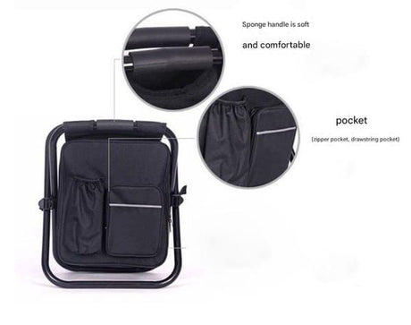 Insulated Cooler Backpack Chair, Folding Stool for Picnic & BBQ Outdoor Camping, Camouflage