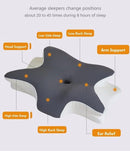 Butterfly Shaped Memory Foam Pillow, Ergonomic Orthopedic Support Pillow for Neck Pain Relief, Ice‑Silk Cover Sleep Pillow for Side Back Stomach Sleeper, Queen Size 60×40×13cm, Dark Grey