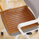 Bamboo Cooling Seat Cushion 50×50cm, Dark Brown Summer Breathable Non‑Slip Chair Pad for Office Desk Chair Car Seat Home Sofa