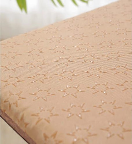 Bamboo Cooling Seat Cushion 50×50cm, Dark Brown Summer Breathable Non‑Slip Chair Pad for Office Desk Chair Car Seat Home Sofa