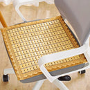 Bamboo Cooling Seat Cushion 45×45cm, Light Natural Wood Tone Summer Breathable Non‑Slip Chair Pad for Office Desk Chair Car Seat Home Sofa