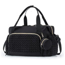 Black Large Quilted Diaper Bag Tote, Multi‑Functional Travel Baby Bag with Changing Mat & Pacifier Pouch, Stylish Maternity Hospital Bag for Labour & Delivery
