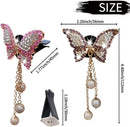 4 in 1 Bling Butterfly Aromatherapy Air Vent Clips, Diamond Pearl Pendant Butterfly Car Air Fresheners, Cute Car Decoration, Interior Decor