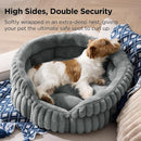 Medium Dog Bed, Washable Cute Pet Bed, Super Soft Corduroy Round Cat Bed with Anti-Slip Bottom, 26''x26''x9'', Warm Gray