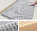 Soft Microfiber Farmhouse Bathroom Rug, Washable Kitchen Floor Mat, Woven Non‑Slip Bath Mat with Pure Tassels, Plush Woven Bathroom Carpet, Door Mat for Laundry Room, 20" x 32", Black