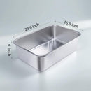 Stainless Steel Cat Litter Box - Large Metal High-Sided Pan for Cats, Pets, Non-Stick, Odor-Free, Easy to Clean, Splash-Proof, Durable (23.6" L x 15.8" W x 6" H)