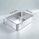 Stainless Steel Cat Litter Box - Large Metal High-Sided Pan for Cats, Pets, Non-Stick, Odor-Free, Easy to Clean, Splash-Proof, Durable (17.7" L x 13.8" W x 6" H)