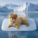 Cooling Mat for Small Dogs - Q-Max>0.4 Thin Breathable Crate Pad Indoor for Puppy and Cat with Chill Cool Fiber as Cooling Topper，Portable Washable Kennel Mat in Outdoor Summer, 24x18, Blue
