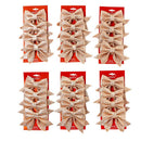 10 Pack Glitter Christmas Bows, Small Pearl Cotton Decorative Bows, Sparkly Bow Ornaments for Christmas Tree, Wreath, Gift Wrapping, Red