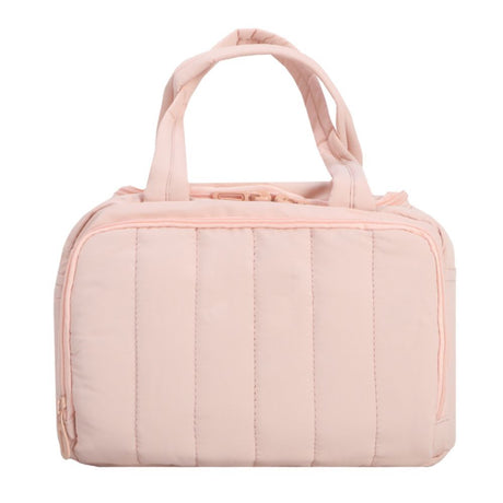2026 New Quilted Insulated Lunch Bag, Large Capacity Handheld Meal Tote, Portable Thermal Cooler Bento Box Carrier for Office Workers & Students(Pink)