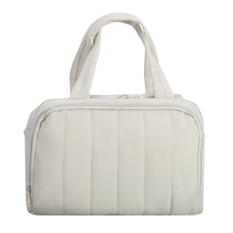 2026 New Quilted Insulated Lunch Bag, Large Capacity Handheld Meal Tote, Portable Thermal Cooler Bento Box Carrier for Office Workers & Students（white）