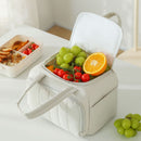 2026 New Quilted Insulated Lunch Bag, Large Capacity Handheld Meal Tote, Portable Thermal Cooler Bento Box Carrier for Office Workers & Students（white）