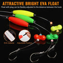 Pre-Tied Catfish Rig System, 23 Inch 55LB Santee Cooper Catfish Float Rig with Adjustable EVA Slip Float and High Carbon Circle Hooks 5/0 6/0 8/0, Ready-to-Fish for River and Bank Fishing( Cigar Float-5/0Hook * 3PCS)