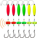 Pre-Tied Catfish Rig System, 23 Inch 55LB Santee Cooper Catfish Float Rig with Adjustable EVA Slip Float and High Carbon Circle Hooks 5/0 6/0 8/0, Ready-to-Fish for River and Bank Fishing(Cigar Float-6/0Hook * 6PCS)