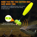 Pre-Tied Catfish Rig System, 23 Inch 55LB Santee Cooper Catfish Float Rig with Adjustable EVA Slip Float and High Carbon Circle Hooks 5/0 6/0 8/0, Ready-to-Fish for River and Bank Fishing(Cigar Float-6/0Hook * 6PCS)
