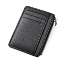 7 Slots + Zipper Compartment Top Grain Leather Card Wallet | Hidden Large Capacity ID License Cash Coin Purse for Aussie Everyday Use