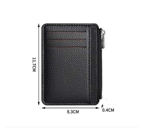 7 Slots + Zipper Compartment Top Grain Leather Card Wallet | Hidden Large Capacity ID License Cash Coin Purse for Aussie Everyday Use