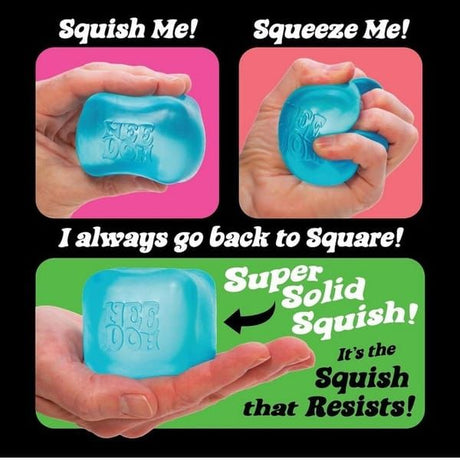 Soft Cube Fidget Toy 5.6*5.6*5.6cm, Transparent Squishy Stress Ball for Stress & Anxiety Relief(blue)