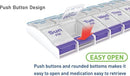 7 Day AM PM Pill Organiser, 14 Compartments Push Button Weekly Medicine Box, BPA Free Portable Pill Case for Vitamins Supplements Medication Travel Home Use